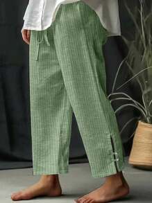 Große Größen Lässig gestreifte Weite Hose