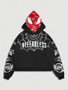 ROMWE MEN Street Life 2pcs Set: Short Black Hoodie + Mini Hoodie - Black - View 1