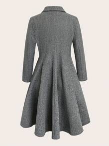 Celure Abrigo elegante de solapa y doble botonadura de manga larga en unicolor para mujer talla grande, otoño/invierno