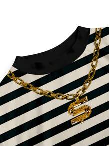 Glamance Artemosfera Magliette a maniche lunghe casual da donna, a girocollo, con strisce multicolore e tinta unita, abbigliamento estivo per donna, t-shirt grafiche adatte per uscire - Multicolore - Visualizzare 3