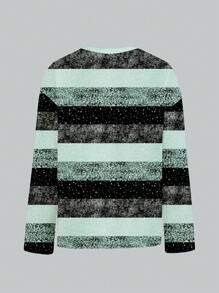 Glamance ORANGE STUDIO Women Multicolor T-Shirts Wrist-Length Sleeve Round Neck Casual Plain,Colorblock,Striped Summer Outfits For Women Graphic Tee For Women Going Out