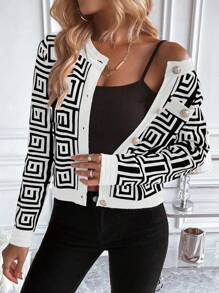 SHEIN LUNE Blusa casual de mujer de manga larga con botones al frente, diseño sencillo para uso diario