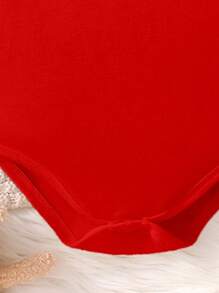 Christmas 1st Birthday Print Minimalist Comfortable All-In-One Outfit For Baby Boy - White - View 3