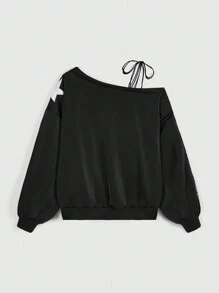 ROMWE Kawaii Y2K 星星与数字豹纹图案短袖 T 恤