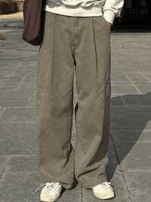 DAZY Men's Solid Military Green Cargo Jeans Pants For Autumn - Army Green - View 5