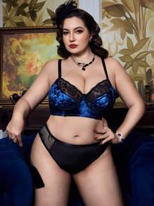PinupGlam Plus Size Women's Retro Palace Style Lace Trim Bikini Panty