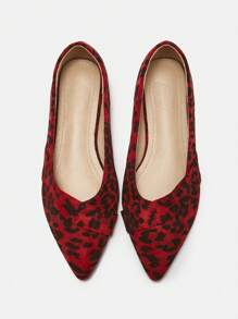 CUCCOO CURVES 女士豹纹圆头平底鞋，加大宽度，多色，适合 4 季，适合日常穿着、工作 - 彩色 - 查看 3