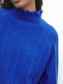 Maija Women's Warm Bright-Colored High Neck Raglan Sleeve Long Sleeve Casual Knit Sweater, Autumn/Winter