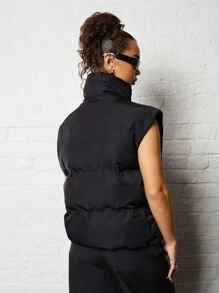 SUMWON WOMEN Winter Puffer Gilet Quilted Padded Vest Sleeveless High Neck Jacket Insulated Outerwear Cold Weather Clothing Fall Autumn Warm Layer Fashion