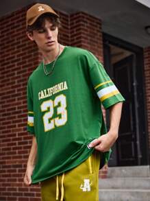 Sport MetroGents Men's Round Neck Short Sleeve Letter Printed Casual Sporty T-Shirt & Tank Top Set