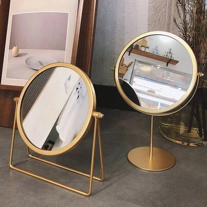 1pc Desktop Rotatable Makeup Mirror For Women, Portable High Definition Cosmetics Mirror For Students Valentine DAY, Valentines Wedding, Birthday