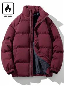 Manfinity Homme Oversized Men's Slant Pocket Jacket - Burgundy - View 5