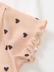 SHEIN Vintaside Kids Áo thun tay ngắn cổ tròn bèo nhún cho bé gái, phù hợp cho mùa xuân và mùa thu - Nhiều màu - Xem 5