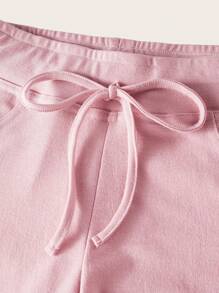 SHEIN EZwear 3 件装 女士纯色简约抽绳喇叭运动裤 - 彩色 - 查看 9