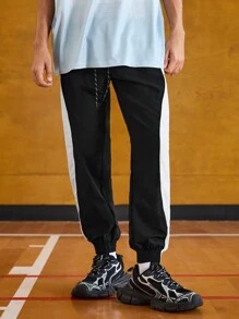 Gym Rark Men's Solid Color Patchwork Front Lace-Up Print Casual Sports Pants Sweat Pants - Multicolor - View 8