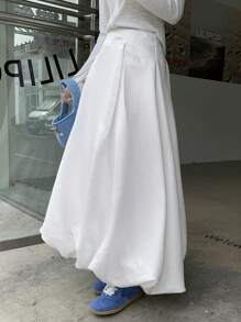 DAZY 女士蓬蓬花苞纯色休闲中长裙 秋冬款