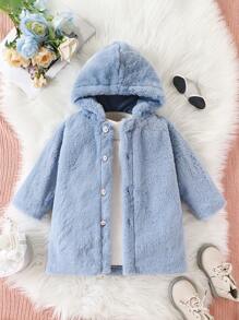 Baby Girls Warm Soft Fluffy Elegant Jacket, Autumn/Winter - Multicolor - View 1