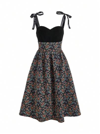 Modelyn Đầm dạ hội dài in họa tiết ngẫu nhiên cho nữ