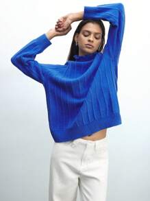 Maija Women's Warm Bright-Colored High Neck Raglan Sleeve Long Sleeve Casual Knit Sweater, Autumn/Winter