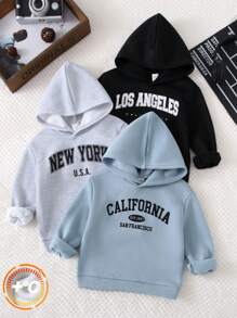 SHEIN Buy 2 Get 1 Free - Young Boys Casual, Comfortable & Stylish Practical Soft Fleece Sweatshirts, Suitable For Essentials Sweatshirt, Boys Sweatshirts, Black Sweatshirt, Black Sweatshirt, White Sweatshirt, Suitable For First Day Of School, Kids Outfits, Young Boy Clothes, School Back To School, Boys Outfits, Suitable For Daily Wear, Suitable For Going To School, Suitable For Sports, Suitable For Autumn/Winter Season - Blue - View 2