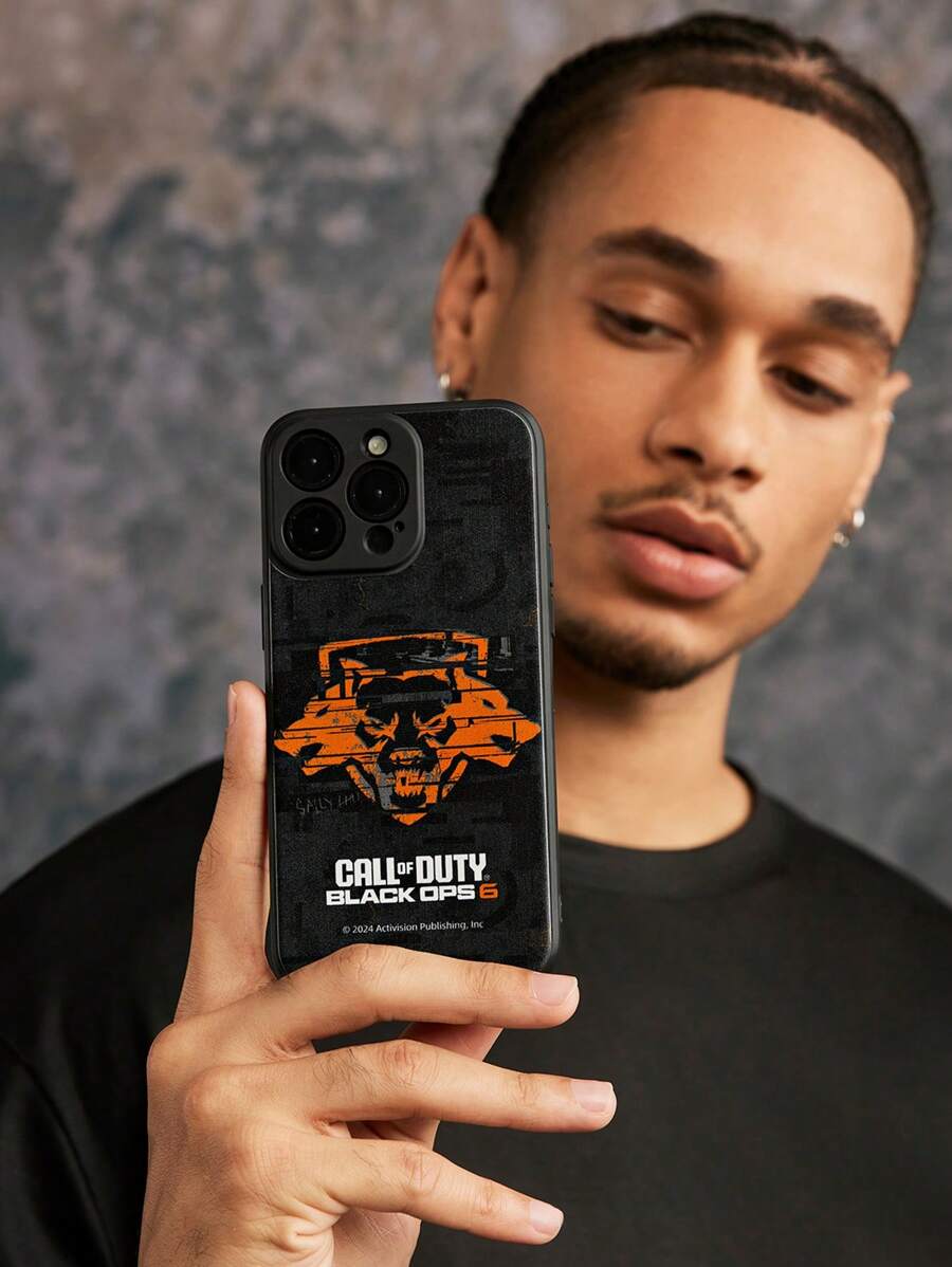 CALL OF DUTY X SHEIN Fashionable Letter & Animal Graphic Matte Phone Case, Compatible With IPhone