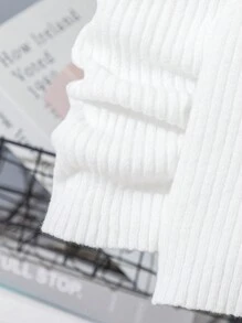 Conjunto de suéter com gola simulada de malha jacquard canelada para meninos, 2 peças, outono/inverno