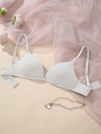 Enkel enfärgad, bekväm trådlös behå för kvinnor