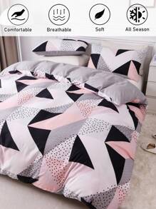 3pcs/set Dotted Pattern Bedding Set - Multicolor - View 2