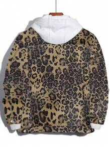 Manfinity Roughcore 宽松男士豹纹牛仔夹克，秋季款 - 彩色 - 查看 2