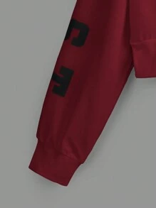 SHEIN EZwear Women's Pink East Coast Graphic Cropped Drawstring Hoodie