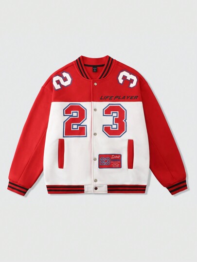 Street Life Giacca stile loose fit, colorblock, di ispirazione preppy, stile street