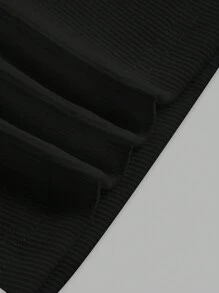 SHEIN ICON Top con bretelle sottile monocolore con frange - nero - Visualizzare 3