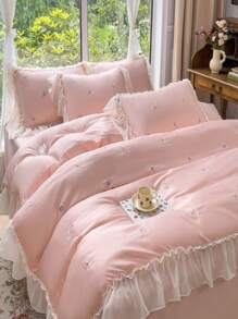 Juego de ropa de cama, suministros diarios casuales, decoración de otoño, decoración de otoño, decoración de habitación - Rosa - Ver 6
