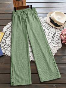 Große Größen Lässig gestreifte Weite Hose