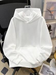 SHEIN Teen Boy Casual Loose Comfortable Solid Color All-Match Hoodie