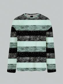 Glamance ORANGE STUDIO Women Multicolor T-Shirts Wrist-Length Sleeve Round Neck Casual Plain,Colorblock,Striped Summer Outfits For Women Graphic Tee For Women Going Out