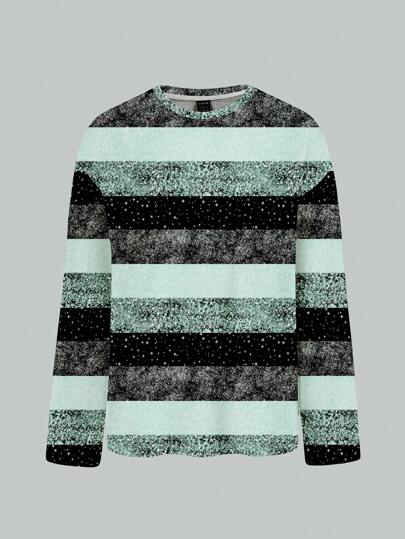 Glamance ORANGE STUDIO Camisetas de mujer multicolor de manga a la muñeca, cuello redondo, casual de un solo color, bloques de color, a rayas, conjuntos de verano para mujer, camiseta gráfica para mujer para salir