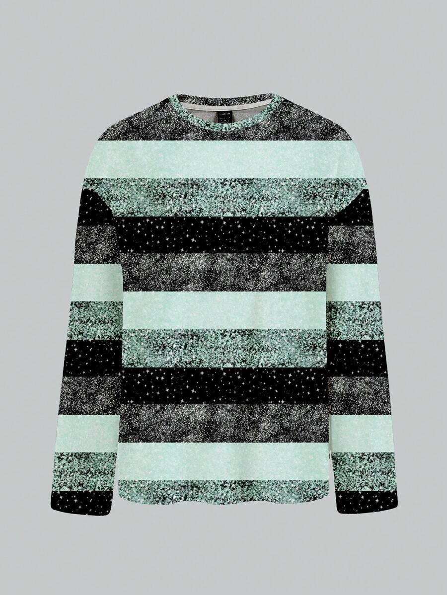 Glamance ORANGE STUDIO Women Multicolor T-Shirts Wrist-Length Sleeve Round Neck Casual Plain,Colorblock,Striped Summer Outfits For Women Graphic Tee For Women Going Out