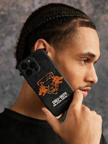 CALL OF DUTY X SHEIN Fashionable Letter & Animal Graphic Matte Phone Case, Compatible With IPhone