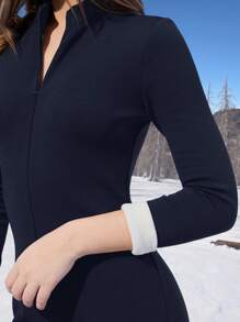 SHEIN EZwear Granatowy dzianinowy damski kombinezon