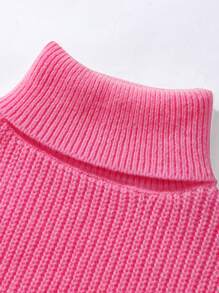 Set de 2 piezas: Top informal de cuello alto y camisa en unicolor para adolescentes