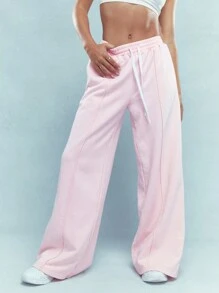 MISSGUIDED Spodnie dresowe z szerokimi nogawkami i ściągaczami w ściegu plisowanym, odzież zimowa