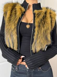 SHEIN EZwear Męska jednokolorowa bluzka z długim rękawem ze sztucznej skóry, swobodny sweter, prosty design