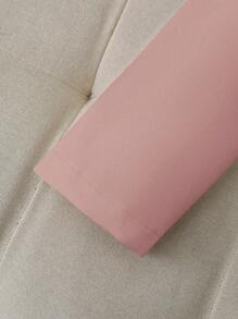 SHEIN LUNE Women Autumn Solid Color Round Neck Long Sleeve Single Breasted Blazer Jacket