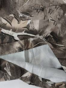 Muchica 女士极简主义品牌印花阔腿裤，休闲日常穿着 - 棕色 - 查看 7