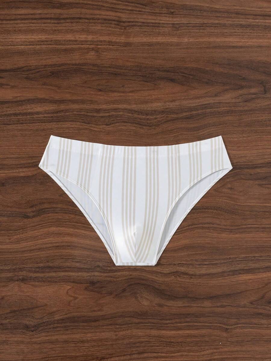 Surfspeed Bañador rayado sencillo para hombre, bóxer de carreras liso casual para vacaciones - Blanco - Ver 1