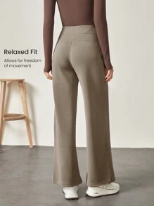 GLOWMODE Modal Silk Touch Wide Leg High Waist Lounge Pants With Side Pockets Daily Casual Fall
