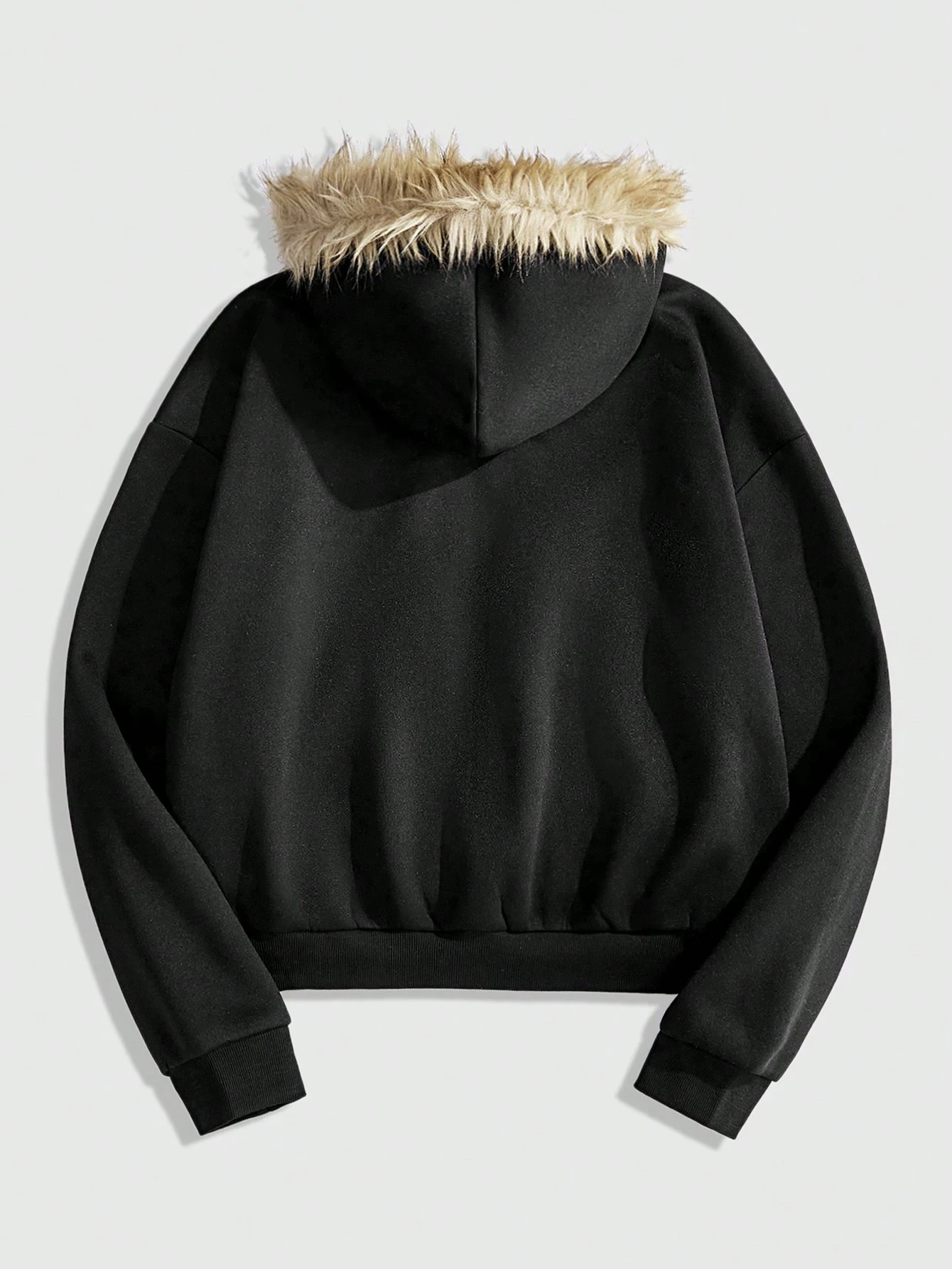 Our Street Life Men's Autumn/Winter Letter Print Patchwork Fluffy