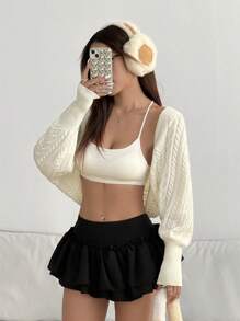 Lunelith SHEIN Lunessa Women's Versatile Short Lightweight Cardigan