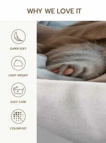 1pc Cute Cat Pattern Pillow Cover, 100% Polyester, Zipper Closure, No Filling, Suitable For Living Room, Bedroom And Dining Room Decor - Multicolor - View 8